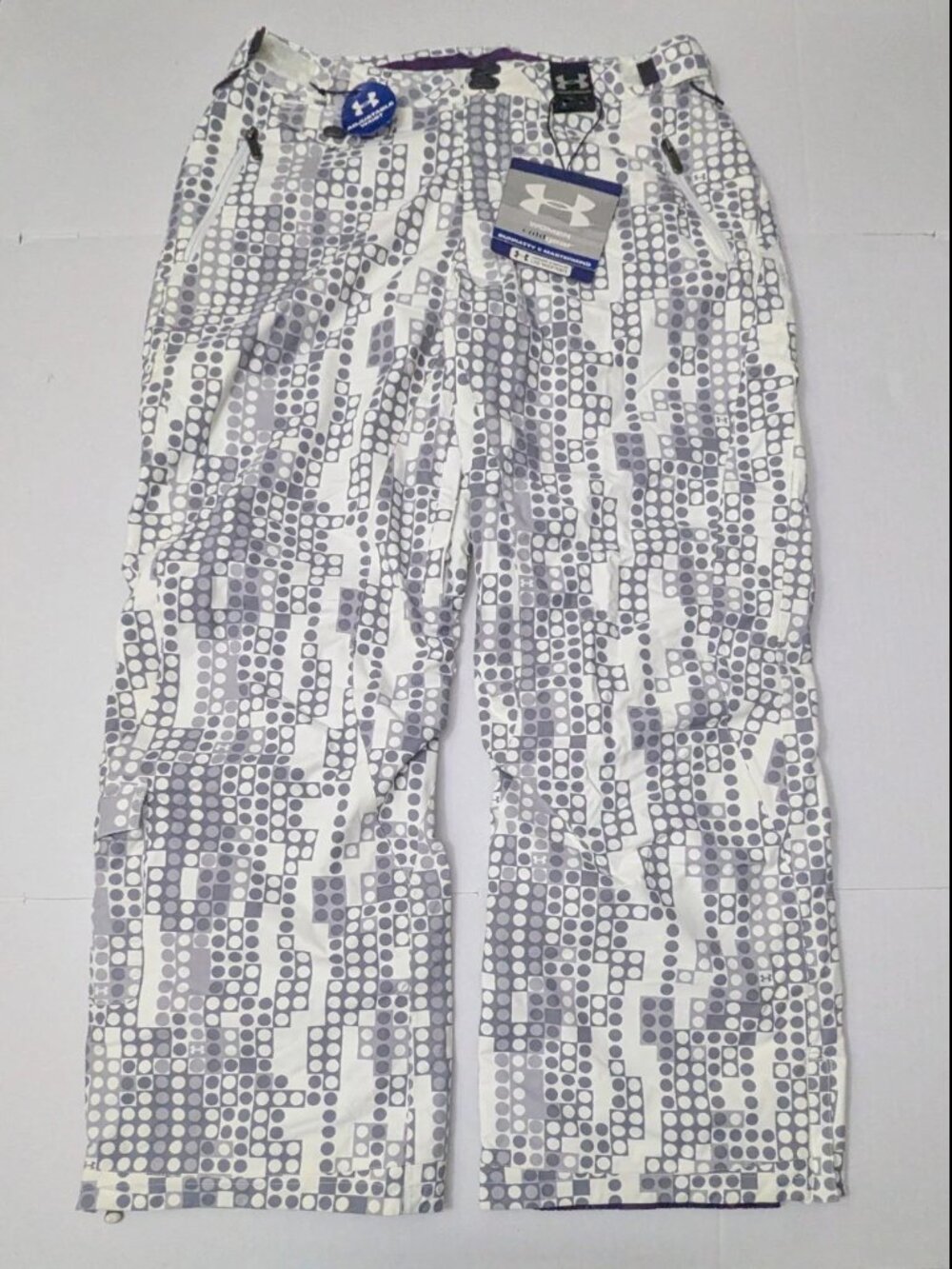 Under Armour Bunratty Mastermind Snow Pants White Grey Patterned Size M NWT
